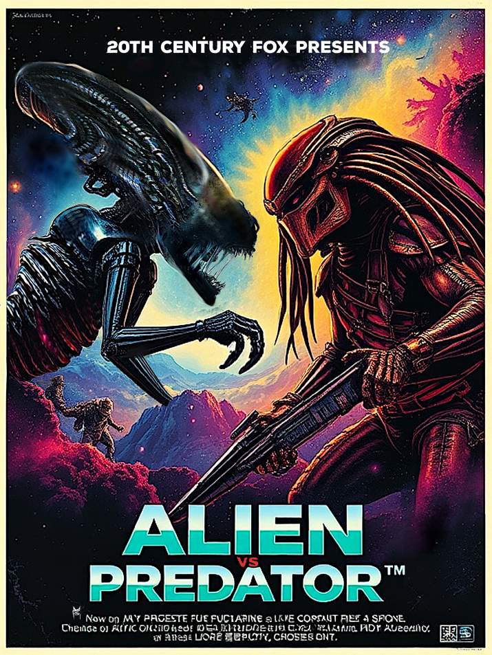 alien vs predator (foreign retro poster)