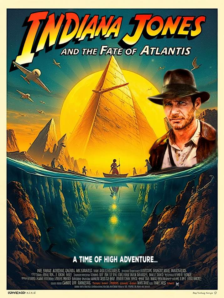 indiana jones and the fate of atlantis (foreign retro poster)